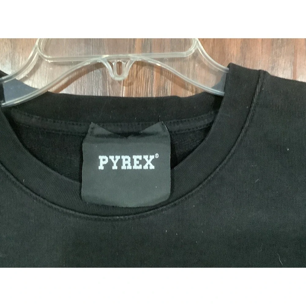 Pyrex Virgil Abloh Sweatshirt Jumper Big Logo Cotton Crew Neck Black Size XS